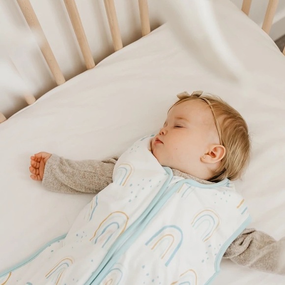 New 0-6M Copper Pearl gender neutral blue rainbow baby sleep sack - Picture 3 of 6